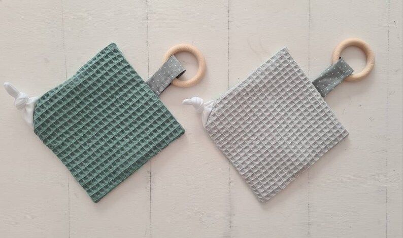 Knistertuch mit Greifling Zootiere Grün – Bild 4