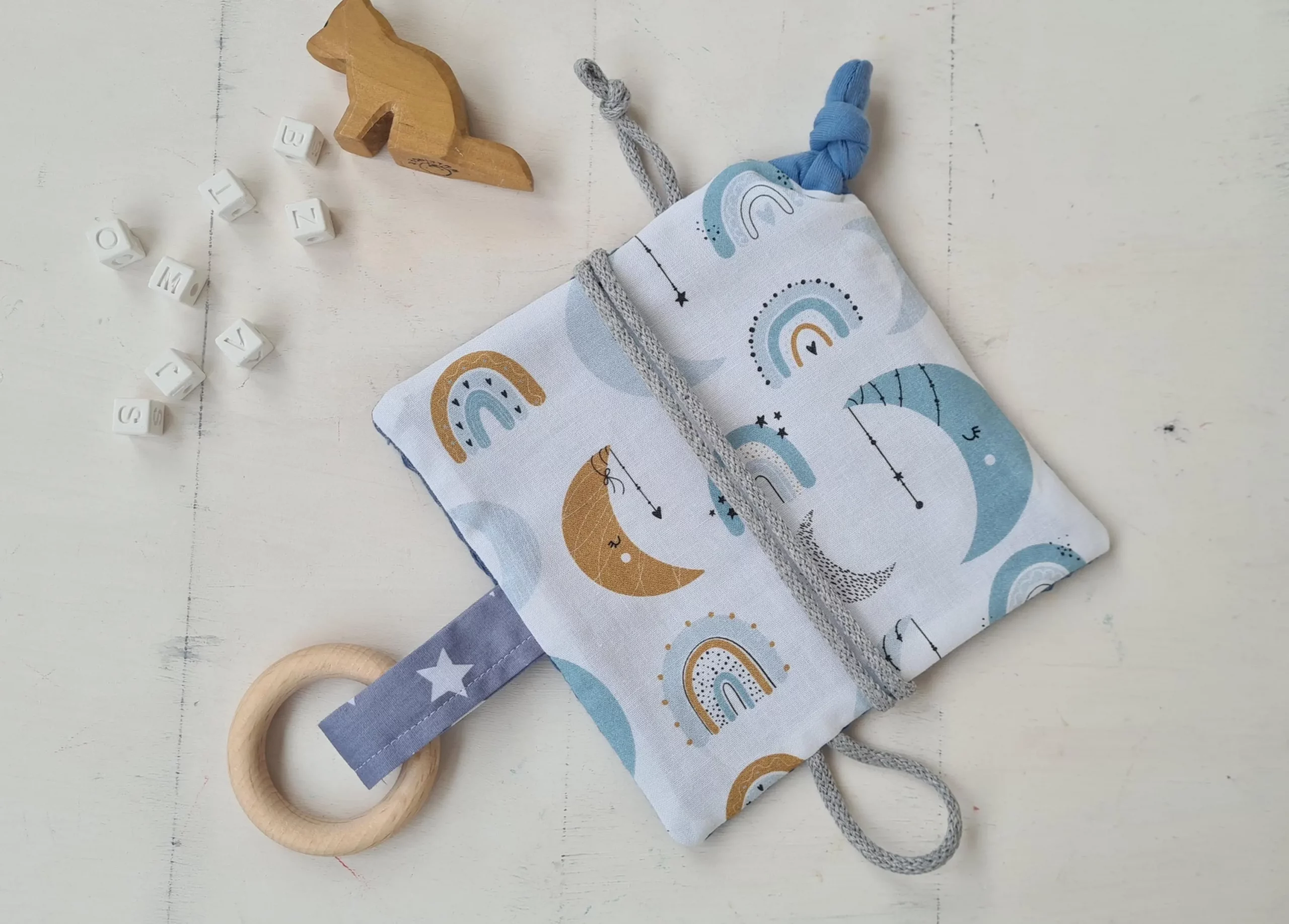 Knistertuch mit Name, Greifling & Quitschi Himmelwerk – Bild 3