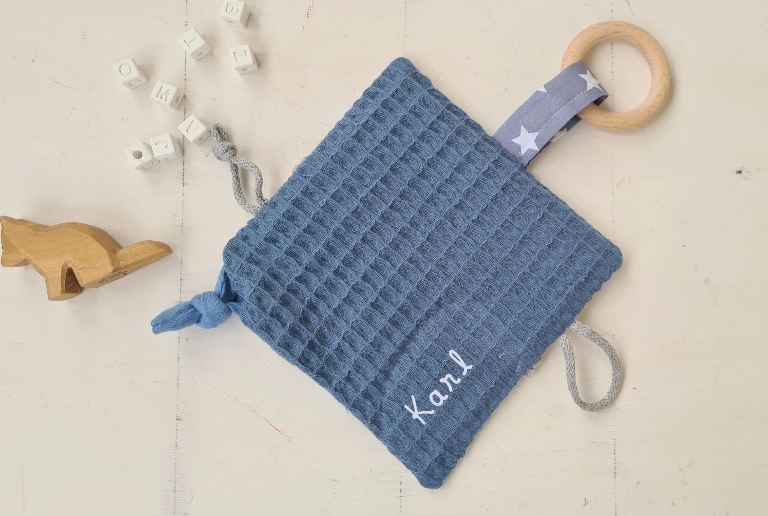 Knistertuch mit Name, Greifling & Quitschi Himmelwerk – Bild 5