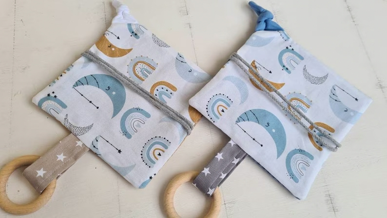 Knistertuch mit Name, Greifling & Quitschi Himmelwerk – Bild 6