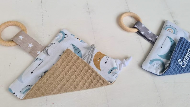 Knistertuch mit Name, Greifling & Quitschi Himmelwerk – Bild 7