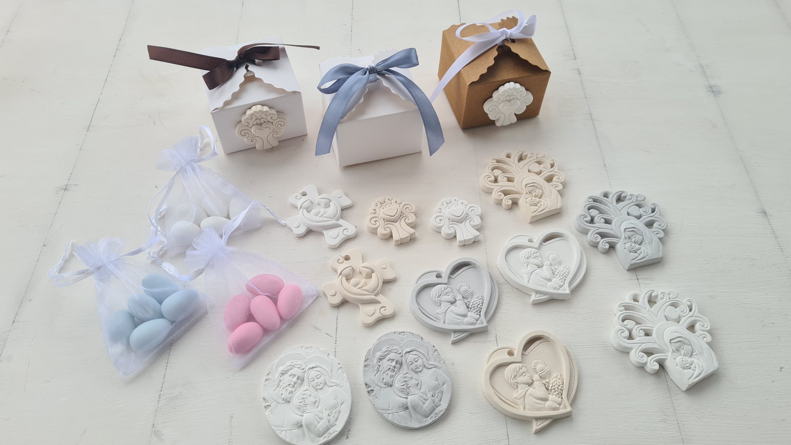 Gastgeschenkebox für feierliche Anlässe mit Mandeln und Anhänger, Taufe, Kommunion, Firmung Typ1 – Bild 3