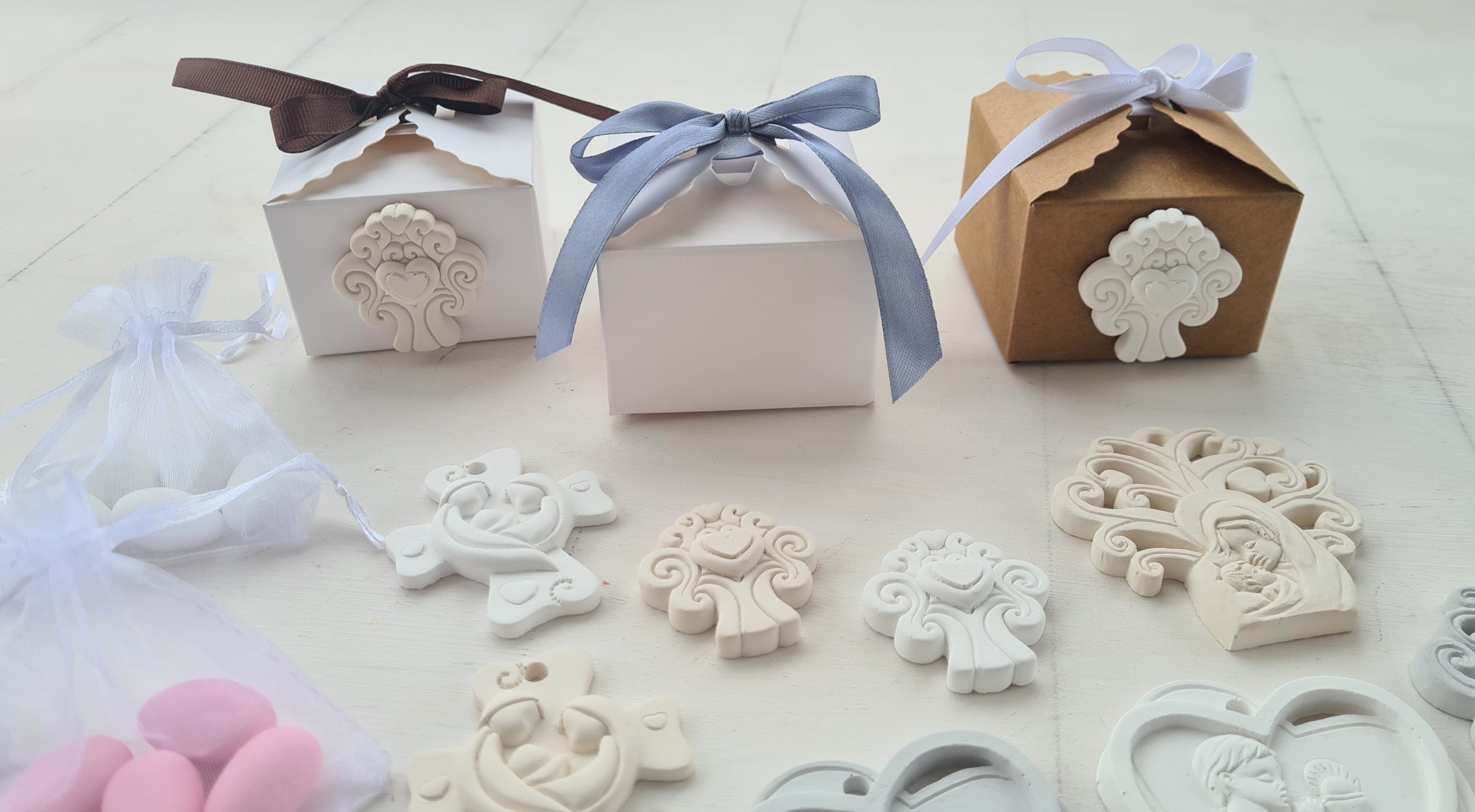 Gastgeschenkebox für feierliche Anlässe mit Mandeln und Anhänger, Taufe, Kommunion, Firmung Typ1 – Bild 4