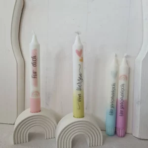 Regenbogen Kerzenhalter inkl. Stabkerze