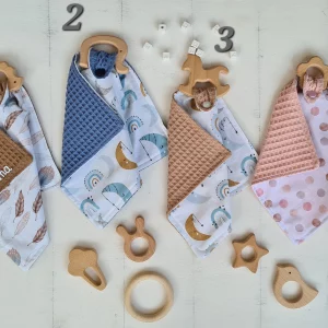 Schmusetuch mit Name und Greifring Traumland