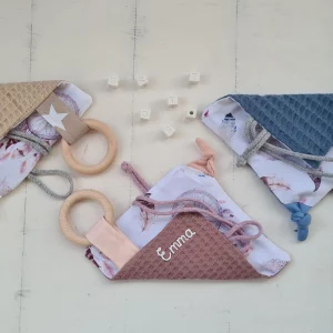 Knistertuch mit Name und Greifling Traumfänger