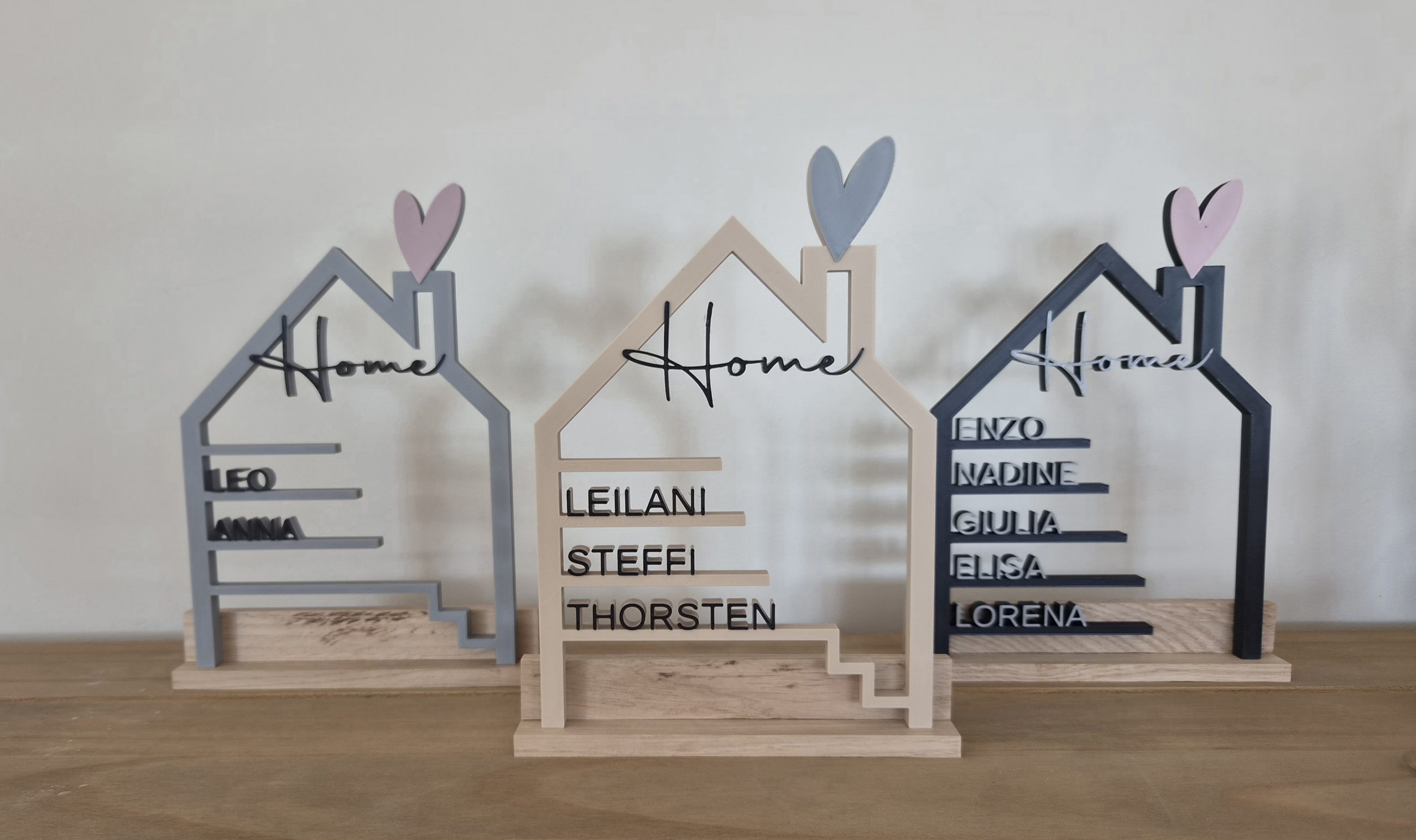 Personalisiertes Familienschild zum Aufstellen